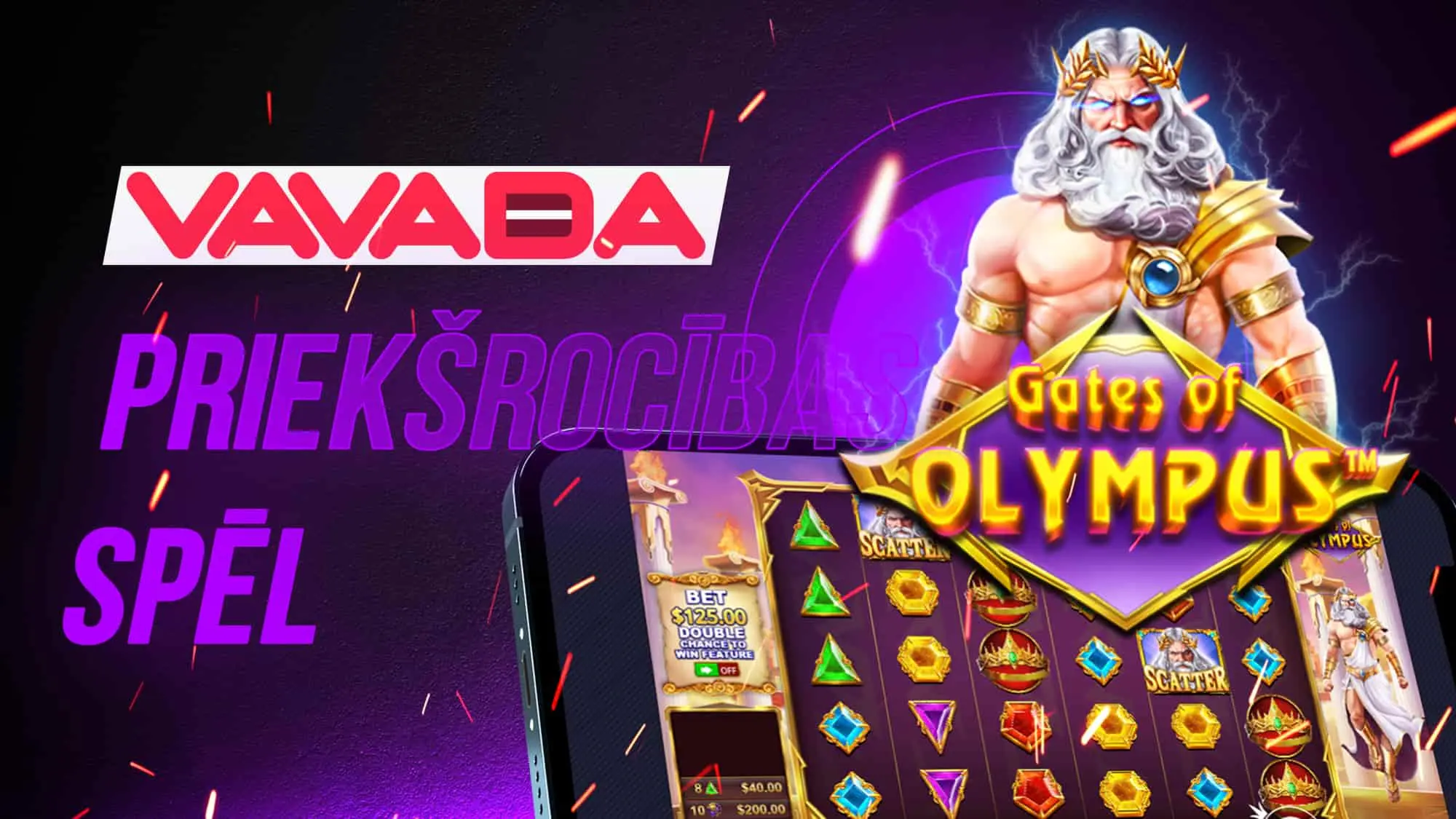 Daudzas interesantas spēles Gates of Olympus iespējas Vavada kazino